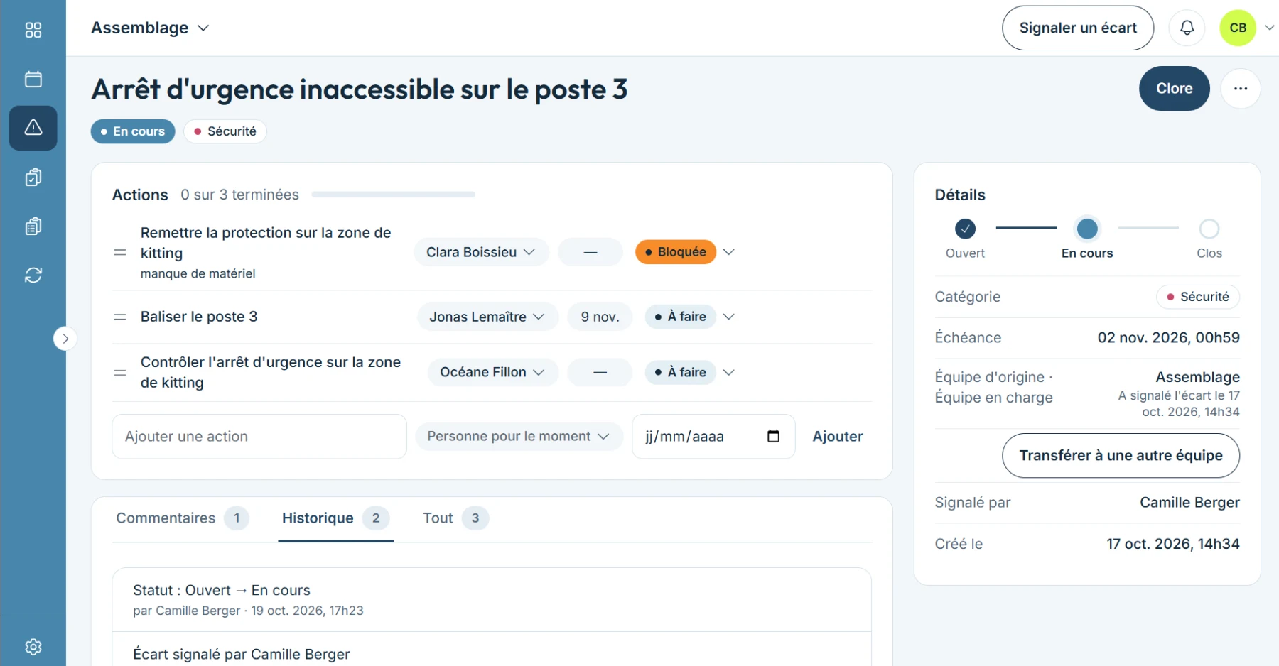 Daystream, fiche d'un écart avec ses actions et son historique